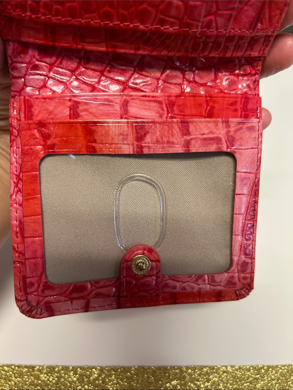 Brahmin Red Croc-Embossed Leather Wallet - Picture 8 of 11
